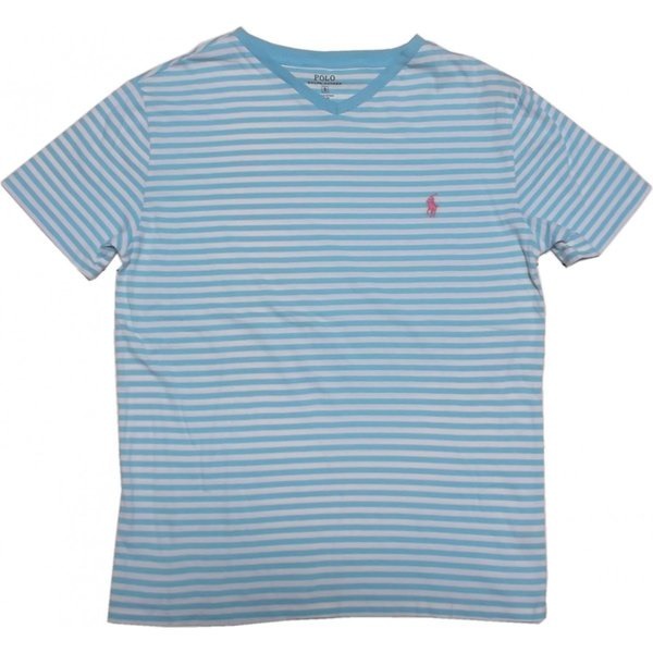 半袖 Vネック ボーダー Tシャツ サックス PR2-1117 7,480円