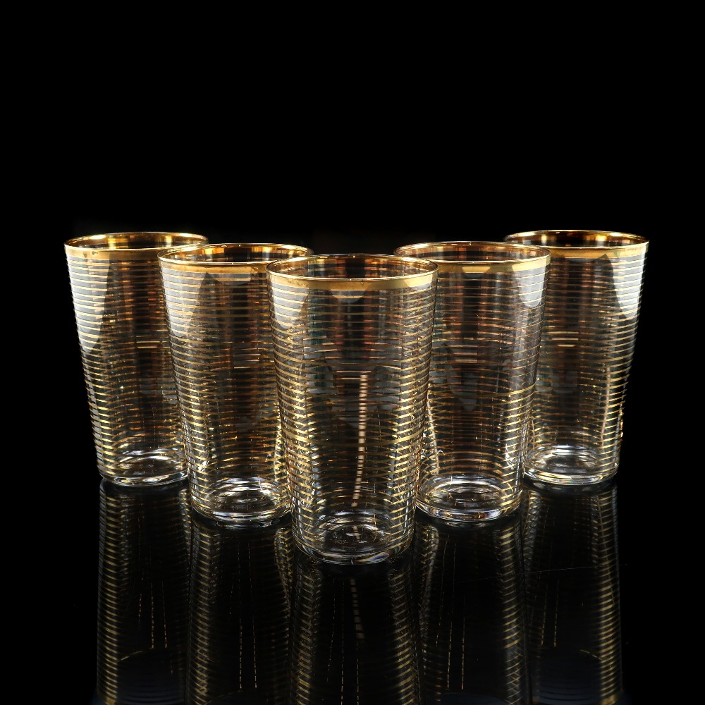 オールドバカラ 金線文グラス 5客 食器 ガラス _ 中古品