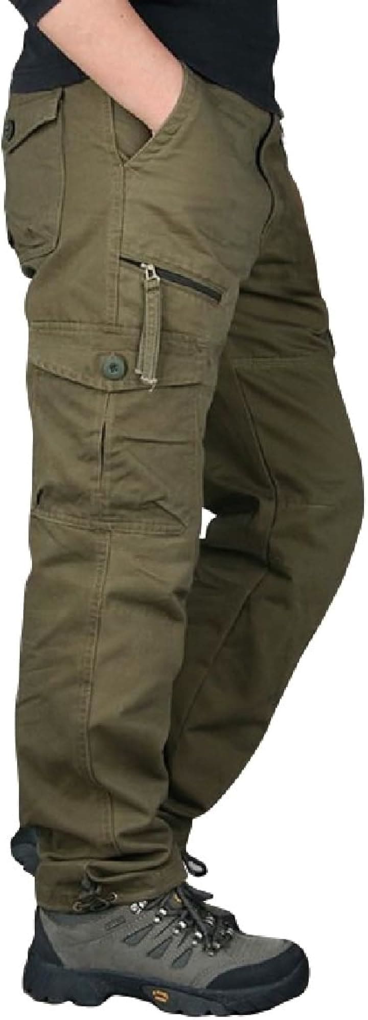 カーゴパンツ メンズ 大きいサイズ 作業着 作業ズボン 長ズボン カジュアルパンツ(カーキ, 2XL)