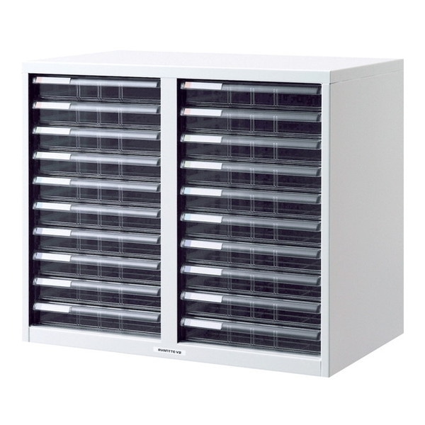 AL-S20 アバンテV2レターケース A4 浅10段ダブル ニューグレー メーカー直送