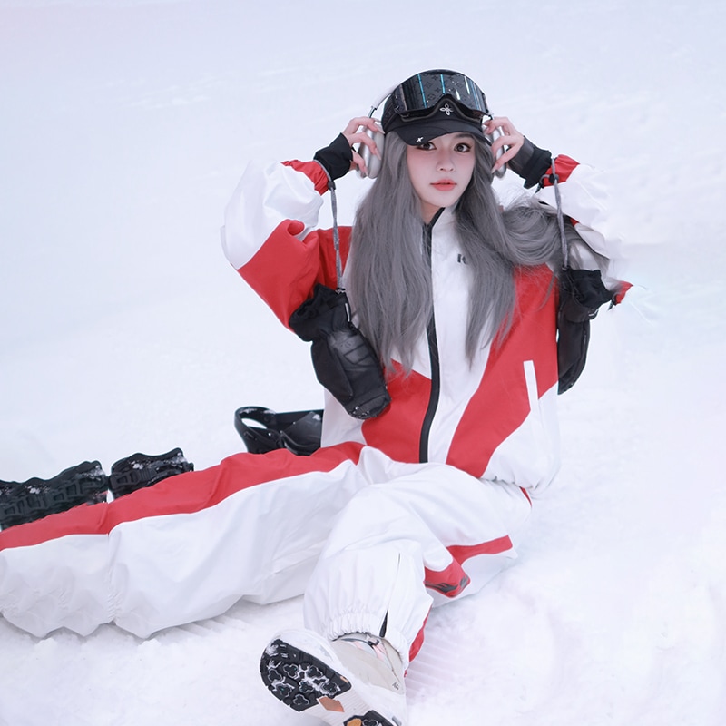 2024新作 スキーウェア oversize メンズ レディース 上下セット 男女通用 スノーボードウェア アウター ジャケット パンツ