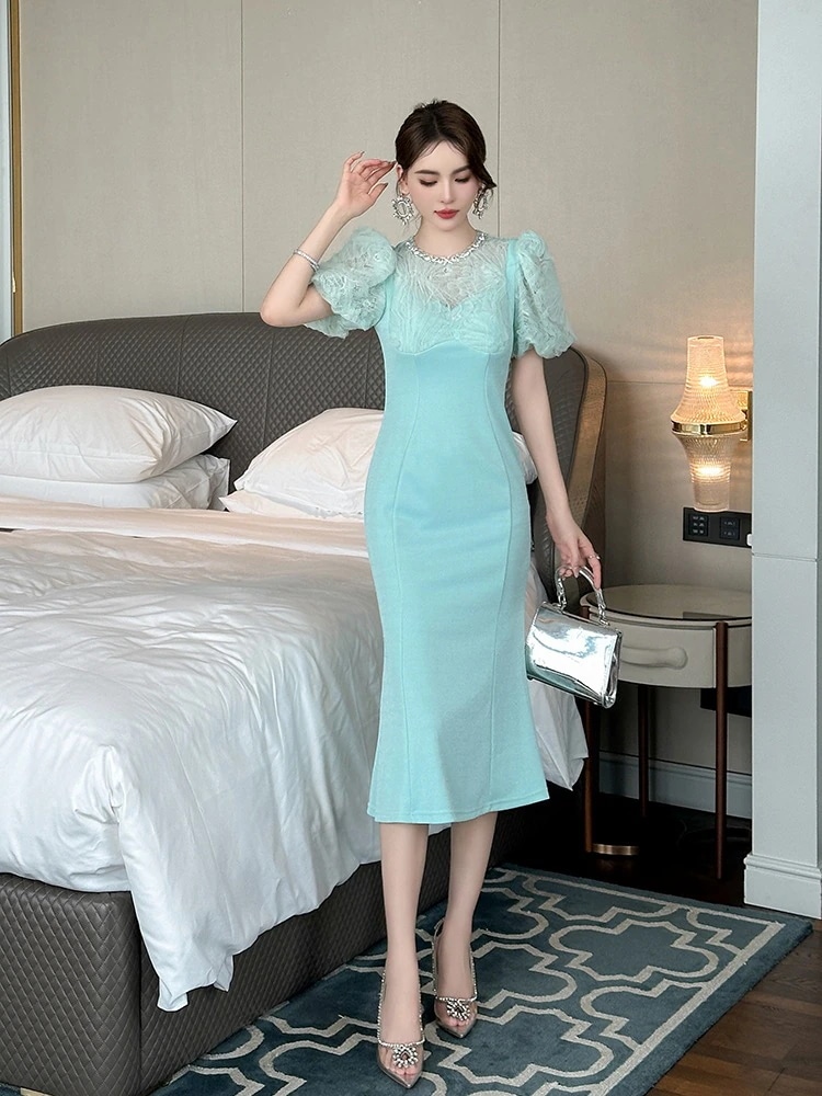 Hot!!!2024夏新品 元気レディース マーメイド ワンピース フリル ドレス パーティー キャバ 大人 同窓会 披露宴 卒業式 結婚式 演奏会 ウェディング 二次会 メガ割 5,658円