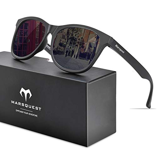 [MARSQUEST] サングラス メンズ 偏光サングラス 運転用 ウェリントン型 UV400 紫外線カット バイク用サングラス 抗衝撃 スポーツ ドライブ ランニング 釣り 登山 ユニセックス mo