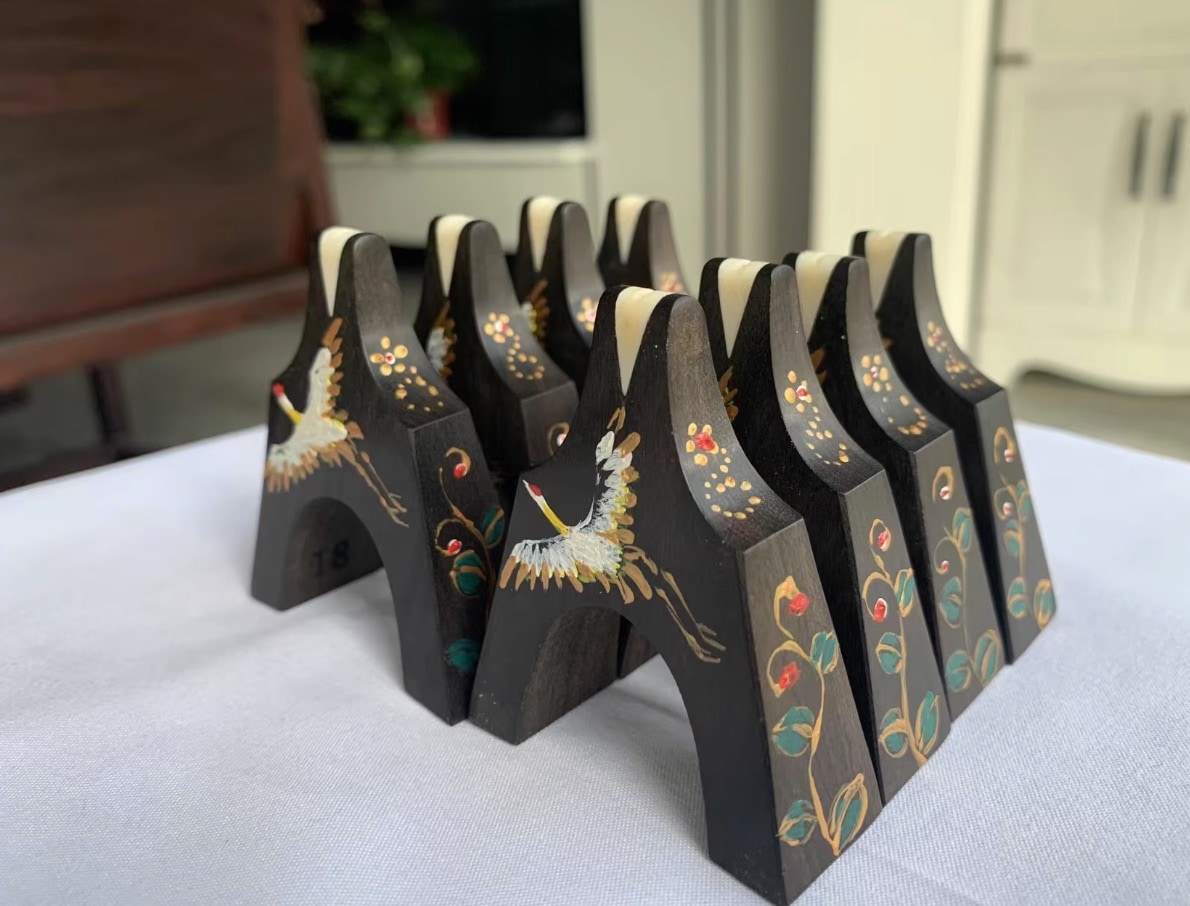 筝橋 烏木 漆を塗る 筝のアクセサリー