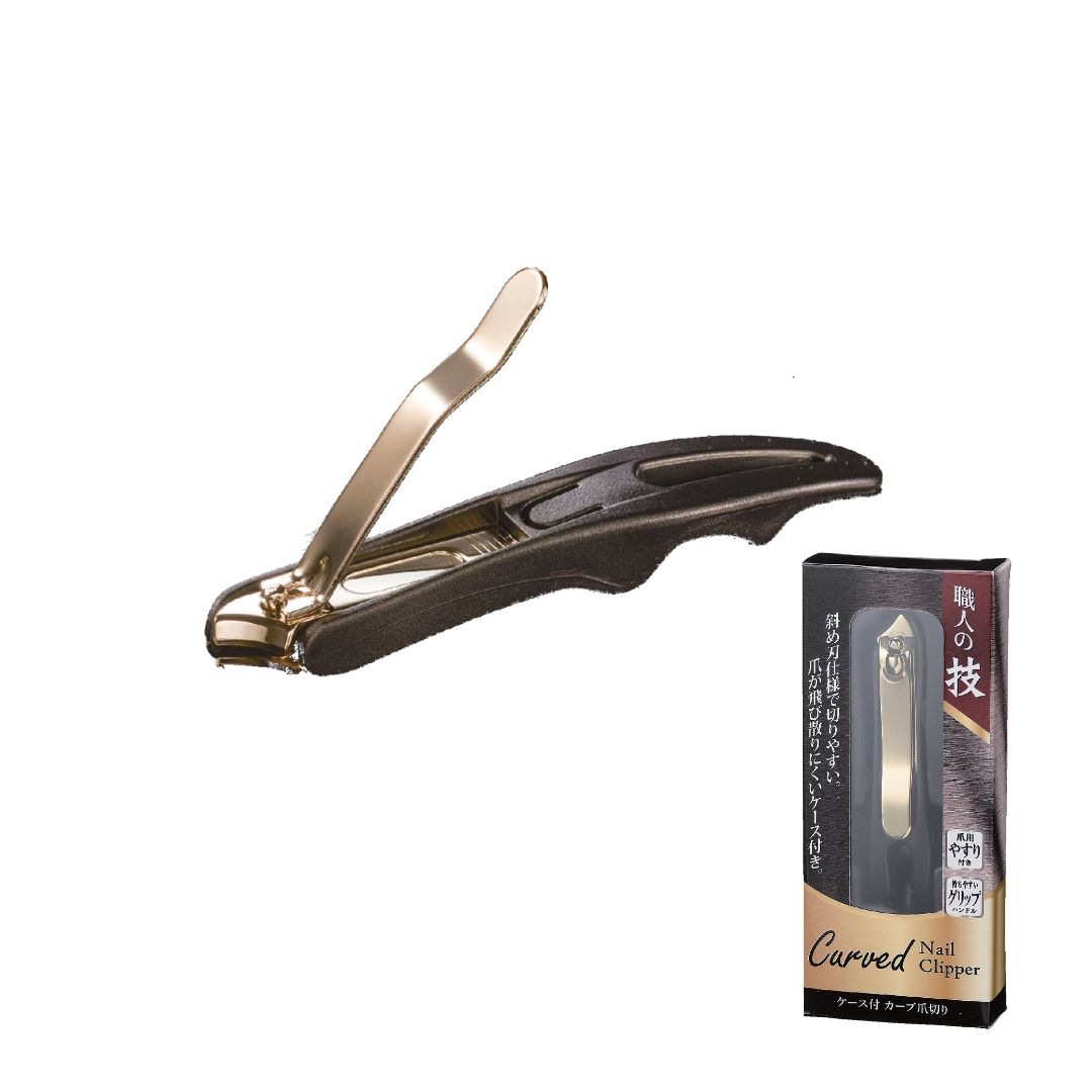 【30個セット】職人の技　ケース付カーブ爪切り ゴールド爪切り カーブ爪切り 職人道具 高級爪切り 斜め刃爪切り ギフト爪切り メンズケア用品 化粧箱入り 敬老ギフト 身だしなみグッズ 大人のケア用