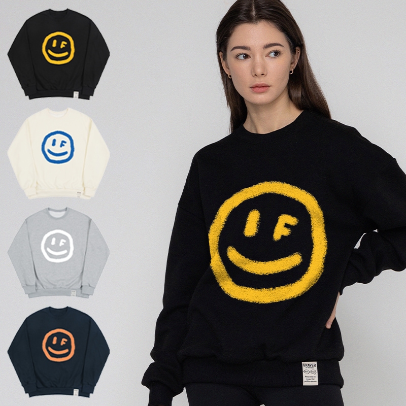 [UNISEX]Big Dot Smile Spray Sweatshirt_4color