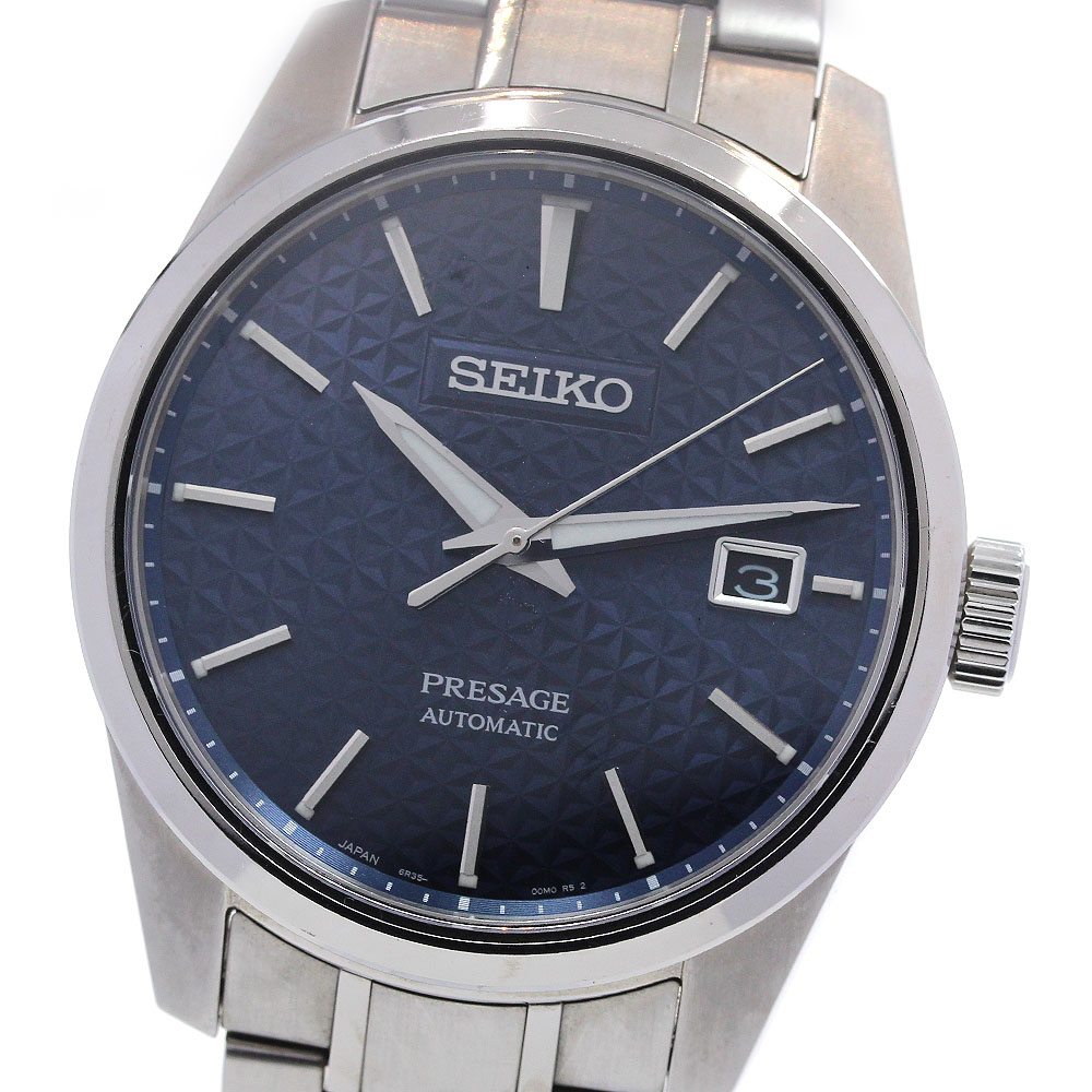 セイコー SEIKO SARX077/6R35-00V0 プレザージュ シャープエッジドシリーズ デイト 自動巻き メンズ 箱・保証書付き_843581【中古】