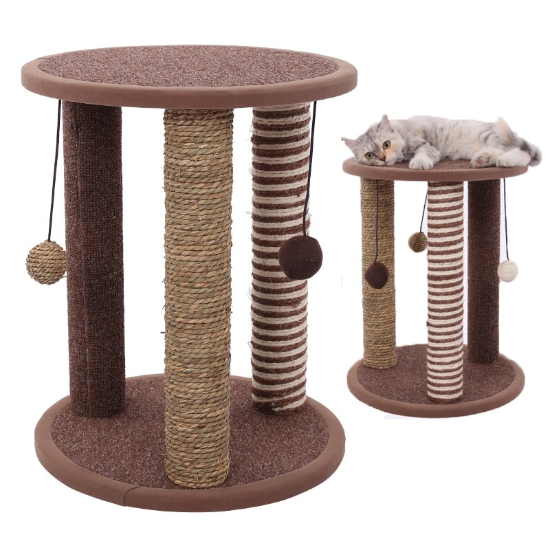 猫 つめとぎポール 二層 三棒 猫用 爪とぎポール 爪とぎポール 猫 つめとぎ 麻 ポール 猫用爪とぎポール キャットタワー 爪磨き 猫用爪とぎ
