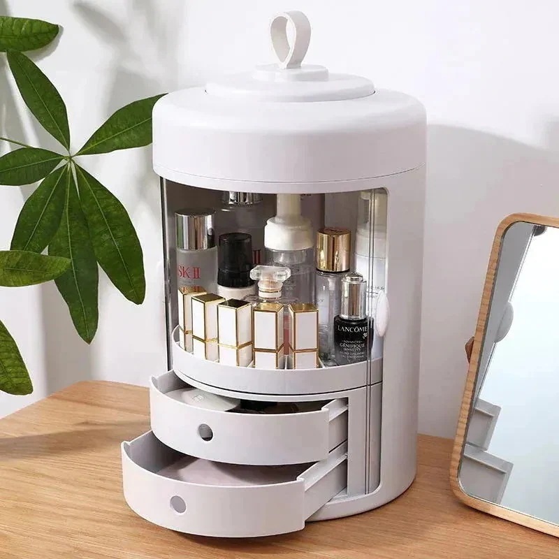 メガ割 回転式化粧品収納箱棚デスクトップ多機能化粧台口紅スキンケア用品整理箱45福袋