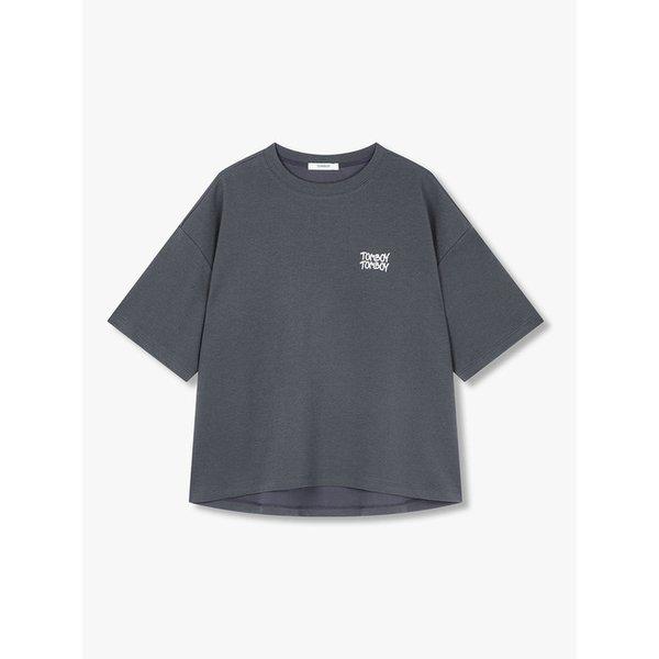 レタリンググラフィックTシャツ_ダークグレー91F6222785