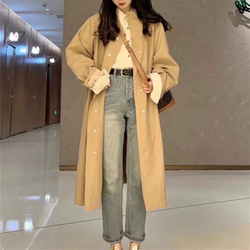 キルティング作ロング小柄秋着痩せ気質