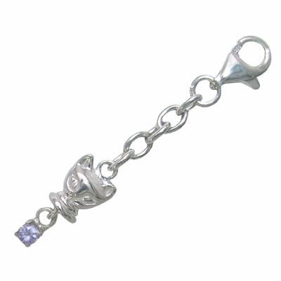 幸せを招く猫モチーフ ( 12月誕生石 ) シルバー タンザナイトチャームトップホルダー楽ギフ_包装