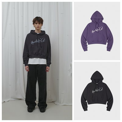 【LOW CLASSIC】 Lc SOFT CROPPED HOODIE : 2COLORS