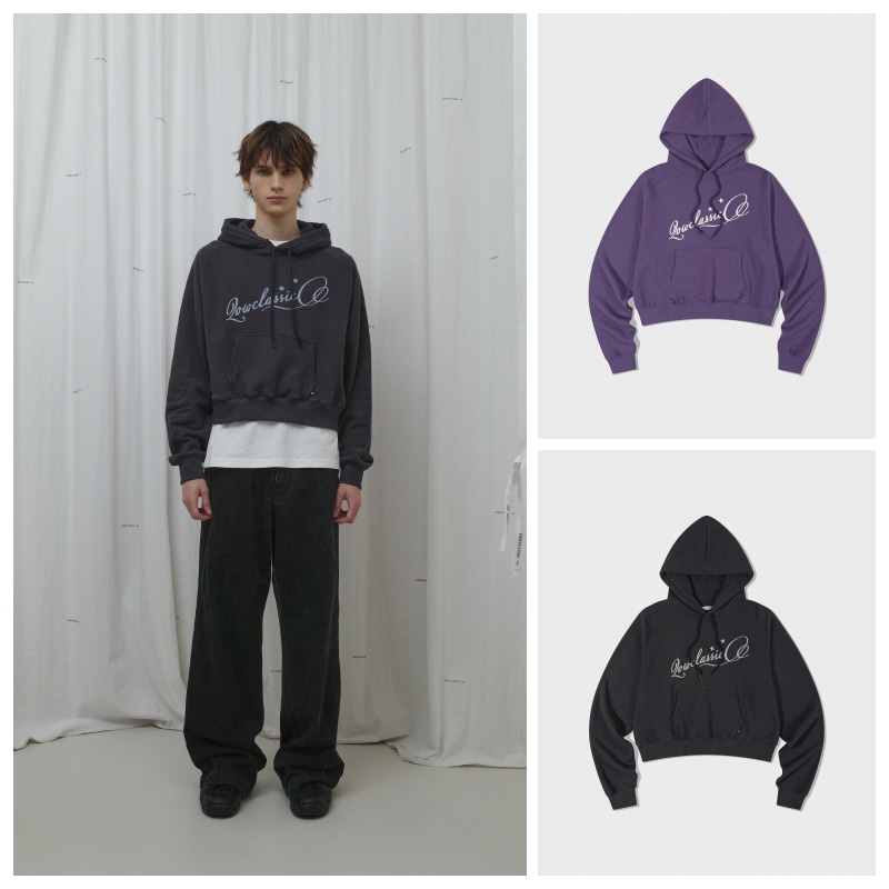 【LOW CLASSIC】 Lc SOFT CROPPED HOODIE : 2COLORS
