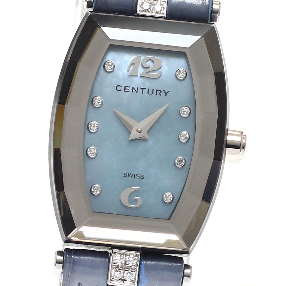 センチュリー CENTURY タイムジェム エキノックス K18WG 10Pダイヤ クォーツ レディース _955619【中古】