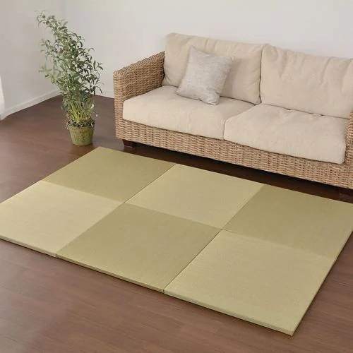 【メーカー直送品】萩原 【12枚組】置き畳フラッタ 王騎 約65×65×2.5cm ナチュラル