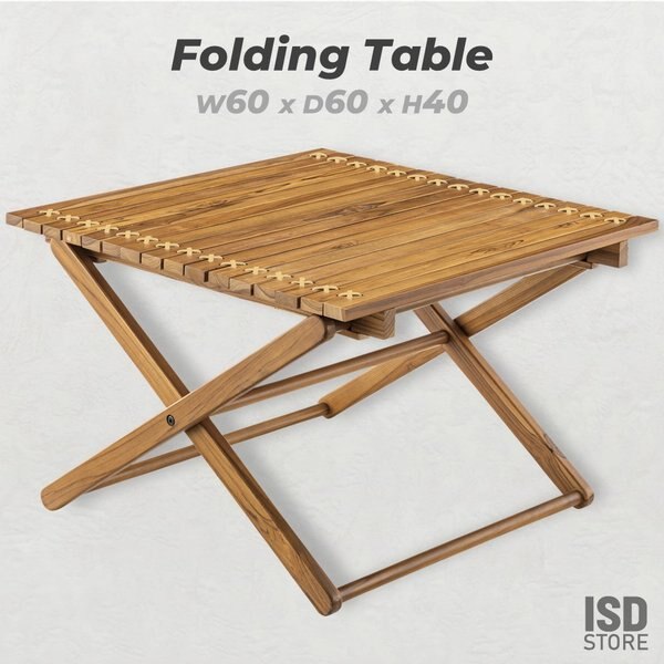 フォールディング テーブル W60 D60 H40 折りたたみ コンパクト リビング アウトドア キ