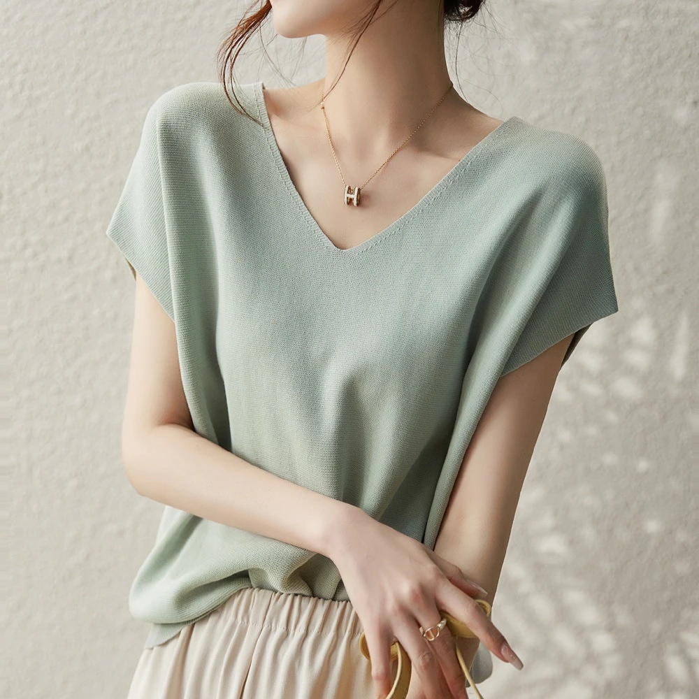 Tシャツカットソー【2枚購入で1oo円OFF】シャツ レディース tシャツ 半袖 レディース半袖 Vネック 柔らかい プルオーバー ラウンドネック 伸縮性 カットソーブラウス Tシャツ トップス サ