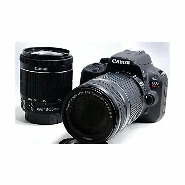 【中古】キヤノン Canon EOS Kiss X7 ダブルズームキット EF-S18-55ｍｍ/EF-S55-250ｍｍ付属 SDカード付き