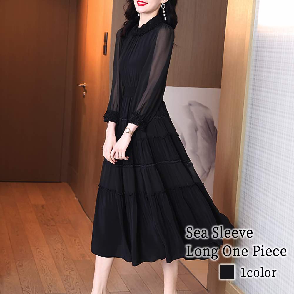 ワンピース レディース シアー袖ロングワンピース 20代 大人 アウトドア Aライン 体感 トップス 冬 秋 春 韓国 厚手 きれいめ カジュアル しっかり 40代 ニット 白 かわいい スカート ネ