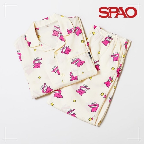 SPAO公式 ワニ山さん クレヨンしんちゃん 長袖パジャマ BUTTER YELLOW 韓国人気 秋新作
