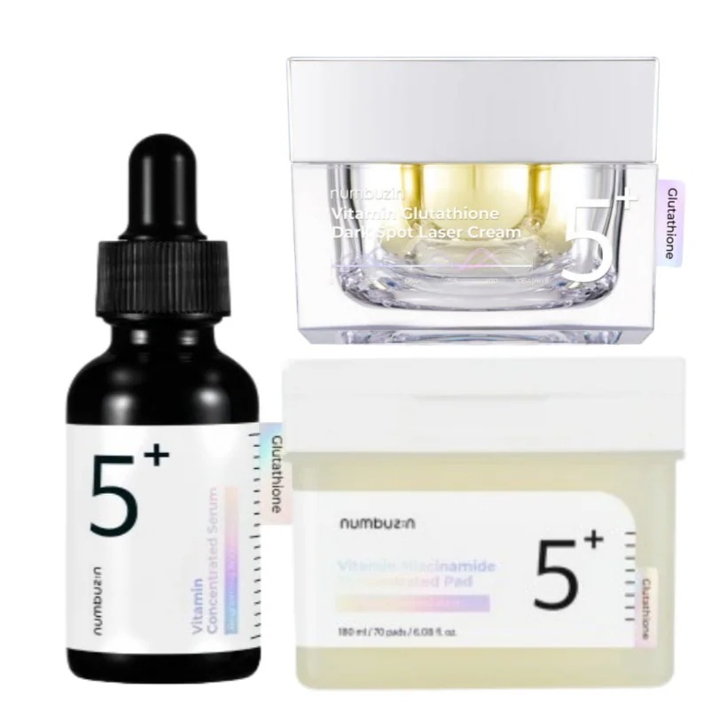 [5番 3種セット] グルタチオンＣ美容液 アンプル+フィルムパッド+クリーム/ 韓国コスメ