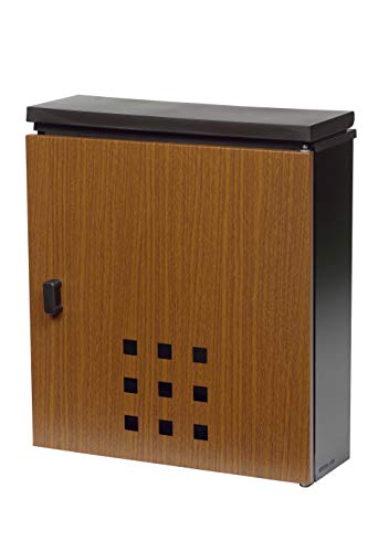 色：木目調 グリーンライフ(GREEN LIFE) 郵便ポスト 壁掛け スチール製 上入れ前出し メ