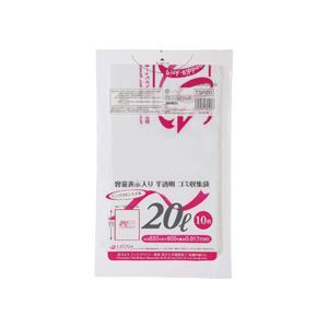 （まとめ）容量表示入りゴミ袋 ピンクリボンモデル 20L 10枚入x60パック