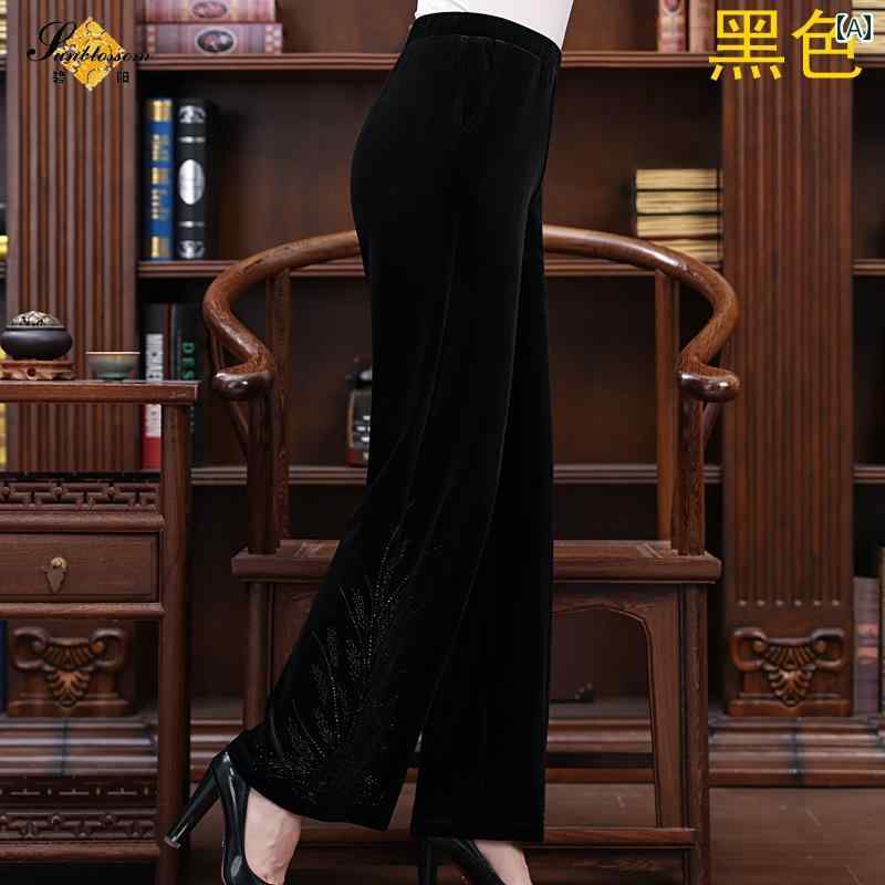 婦人服 ファッション カジュアル レディース おしゃれ 春秋 ストレート パンツ 大きいサイズ ハイウエスト スリム 起毛 パンツ