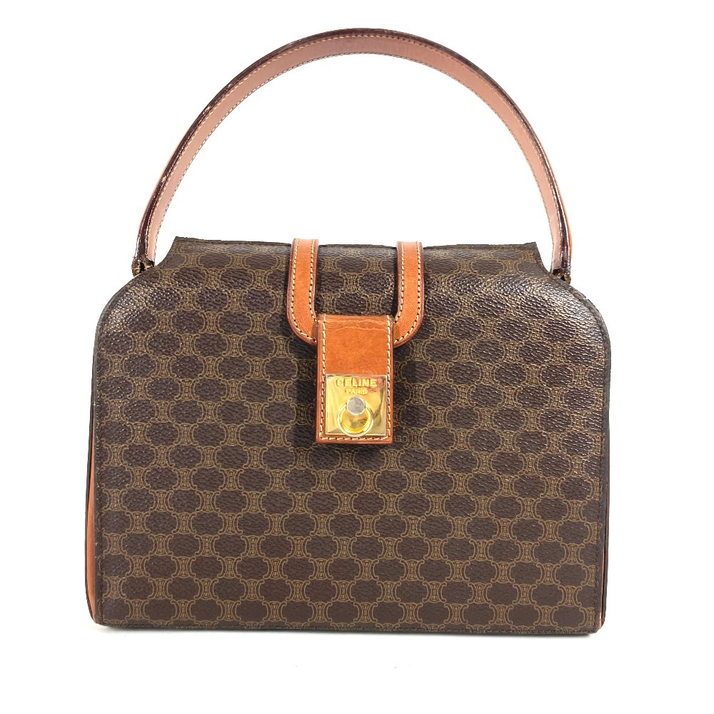 ハンドバッグ マカダム ヴィンテージ カバン ボックス バニティバッグ ブラウン