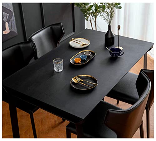 EGROON PUレザー製 テーブルクロス テーブルマット デスクマット テーブルカバー 長方形 多機能 撥水加工 耐久 汚れ防止 両面デザイン ブラック+グレー 75*120cm