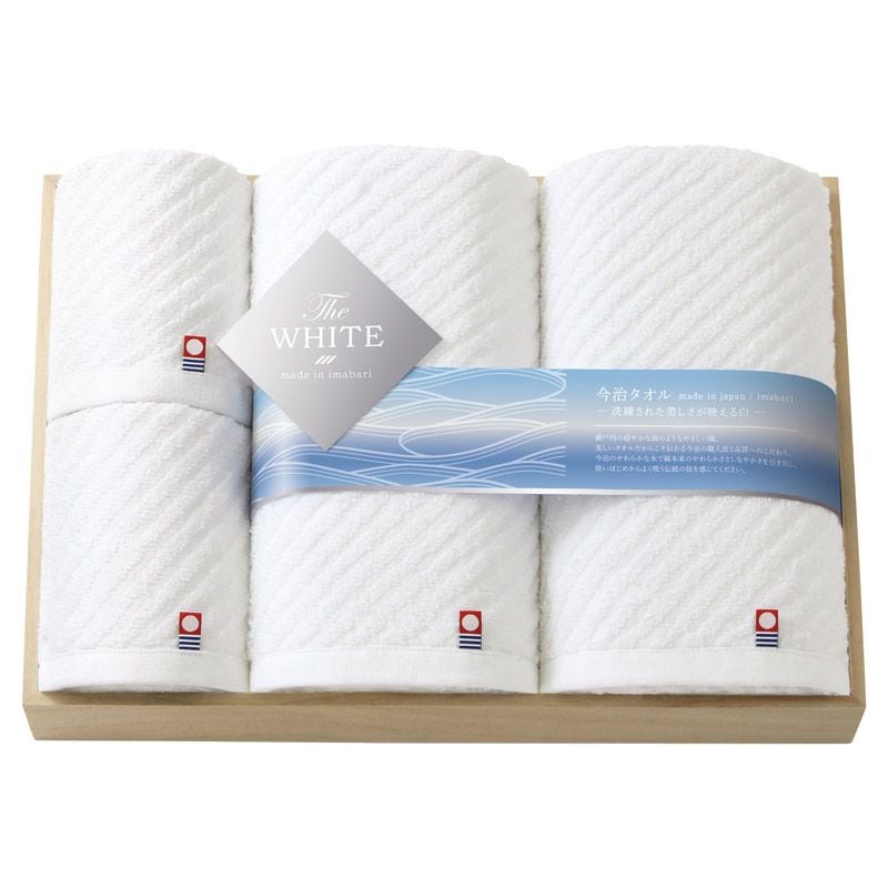 今治 ザ ホワイト 日本製 バスタオル2P&フェイスタオル2P（木箱入）