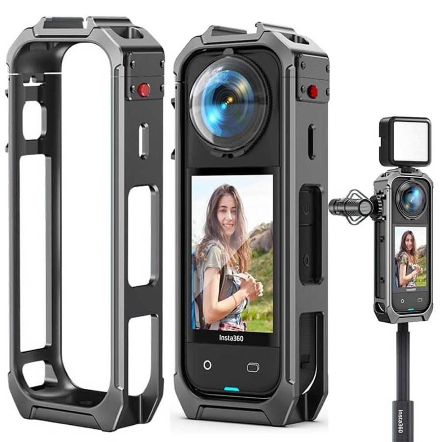 インスタ360X5 Insta360 X5専用 フォームフィッティング アルミニウム素材フレーム 1/4インチネジ穴付き 拡張金属保護フレーム
