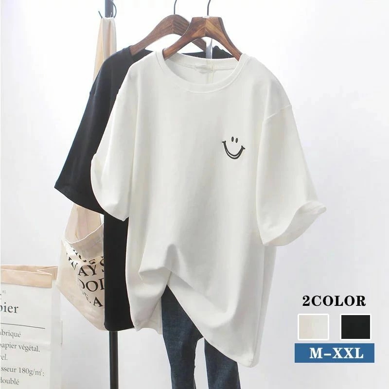 見逃し厳禁！レディース Tシャツ 夏 Tシャツ 半袖トップス リラックス ラウンドネック 半袖Tシャツ カジュアル おしゃれ ゆったり 体型カバー シンプル 大人 女性 ビッグサイズ 着痩せ お出かけ