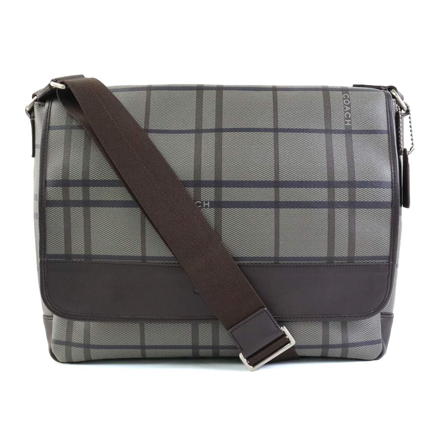 コーチ COACH 斜め掛けショルダーバッグ PVCコーティングキャンバス グレー系 メンズ h30133a