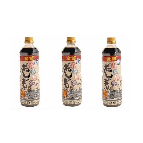 ネットショップむつみ屋 笛木醤油 金笛 新・春夏秋冬のだしの素 1リットル ×3本セット