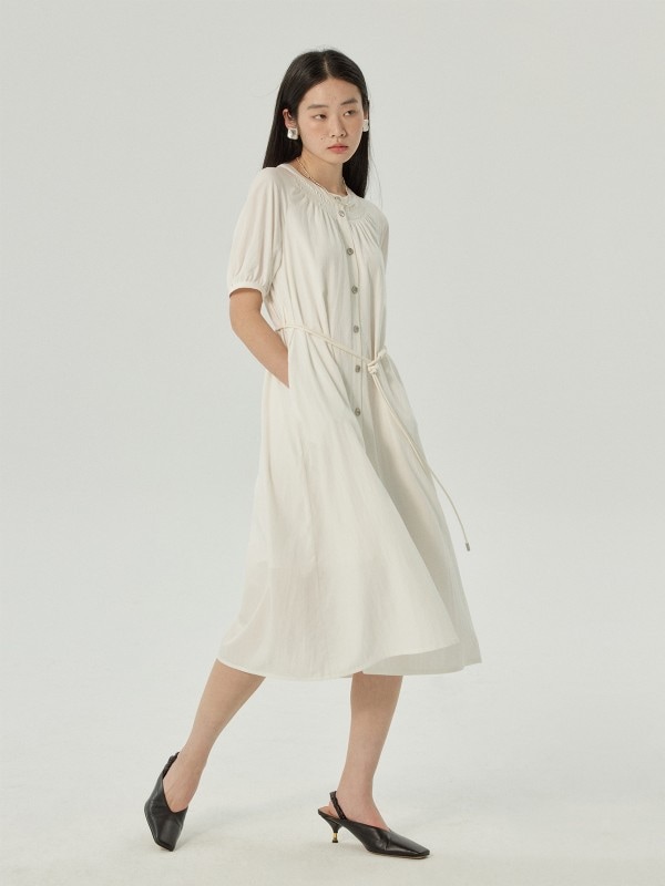 オモント エッグタルト レトロ クール ドレス 春新作 レース ウエスト スリム ミディアム丈 スカート