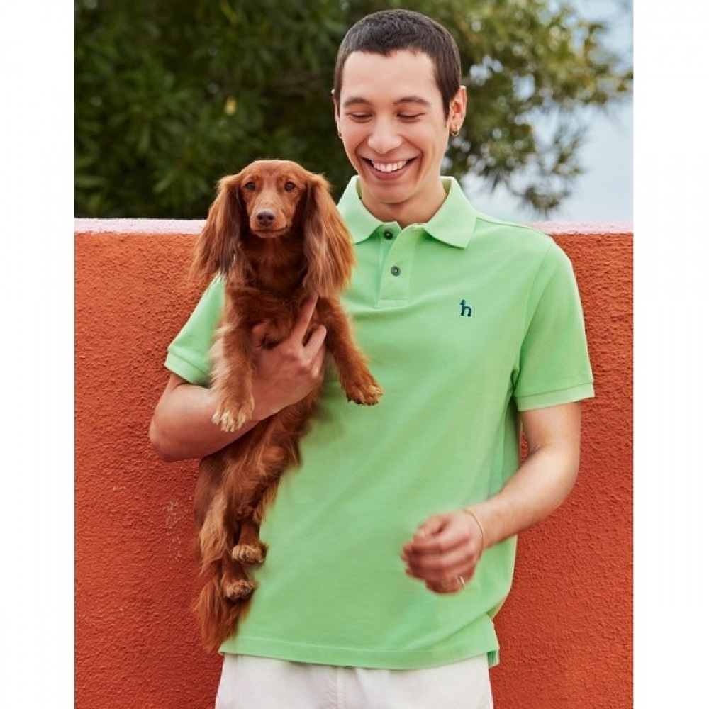 (ヘッジズ) 24SS ライトグリーンショートスリーブピケ T シャツ HZTS4B405E1