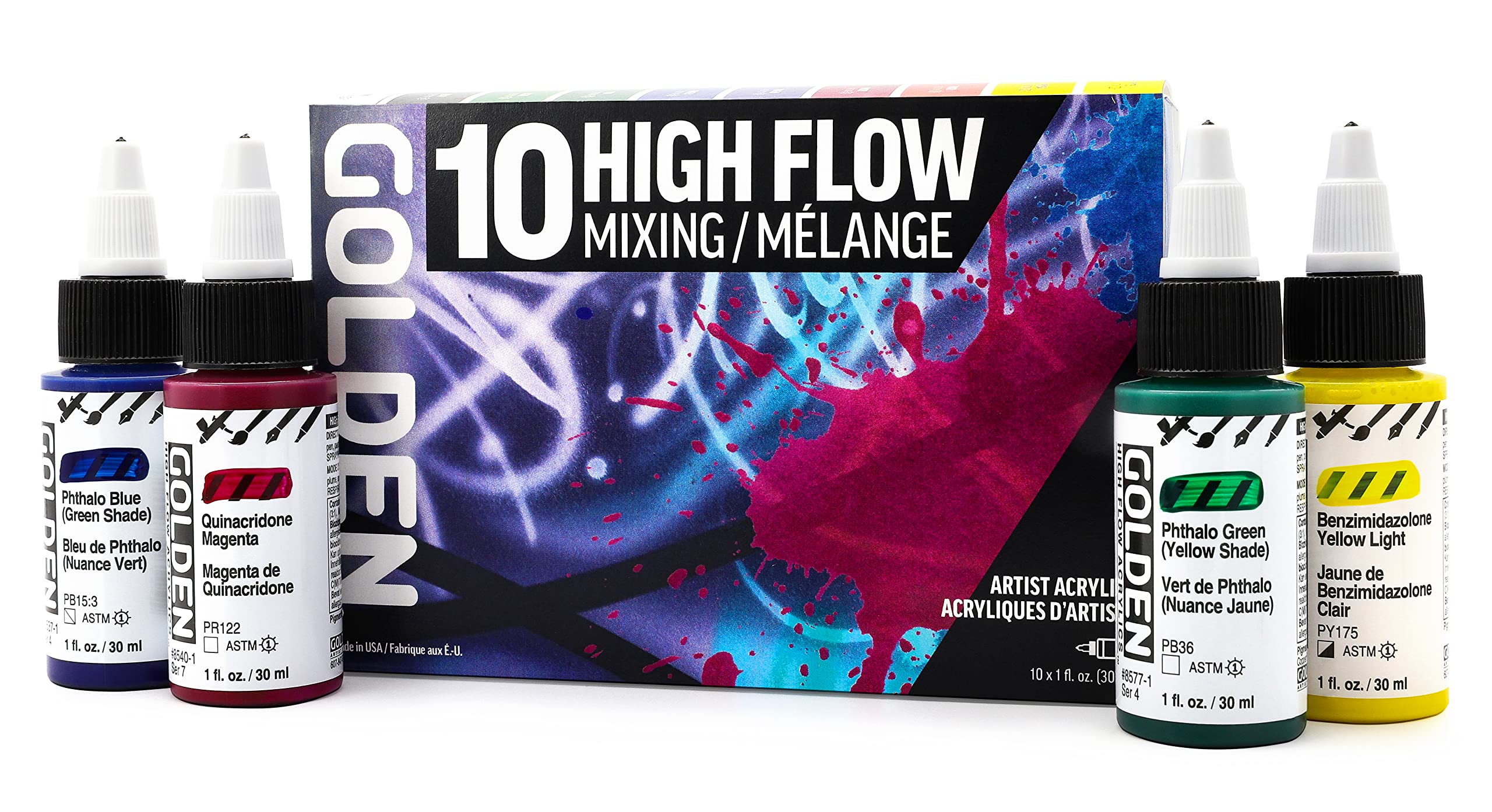 Golden Acrylic High Flow 929 30ml ミキシング10色セット 13120929