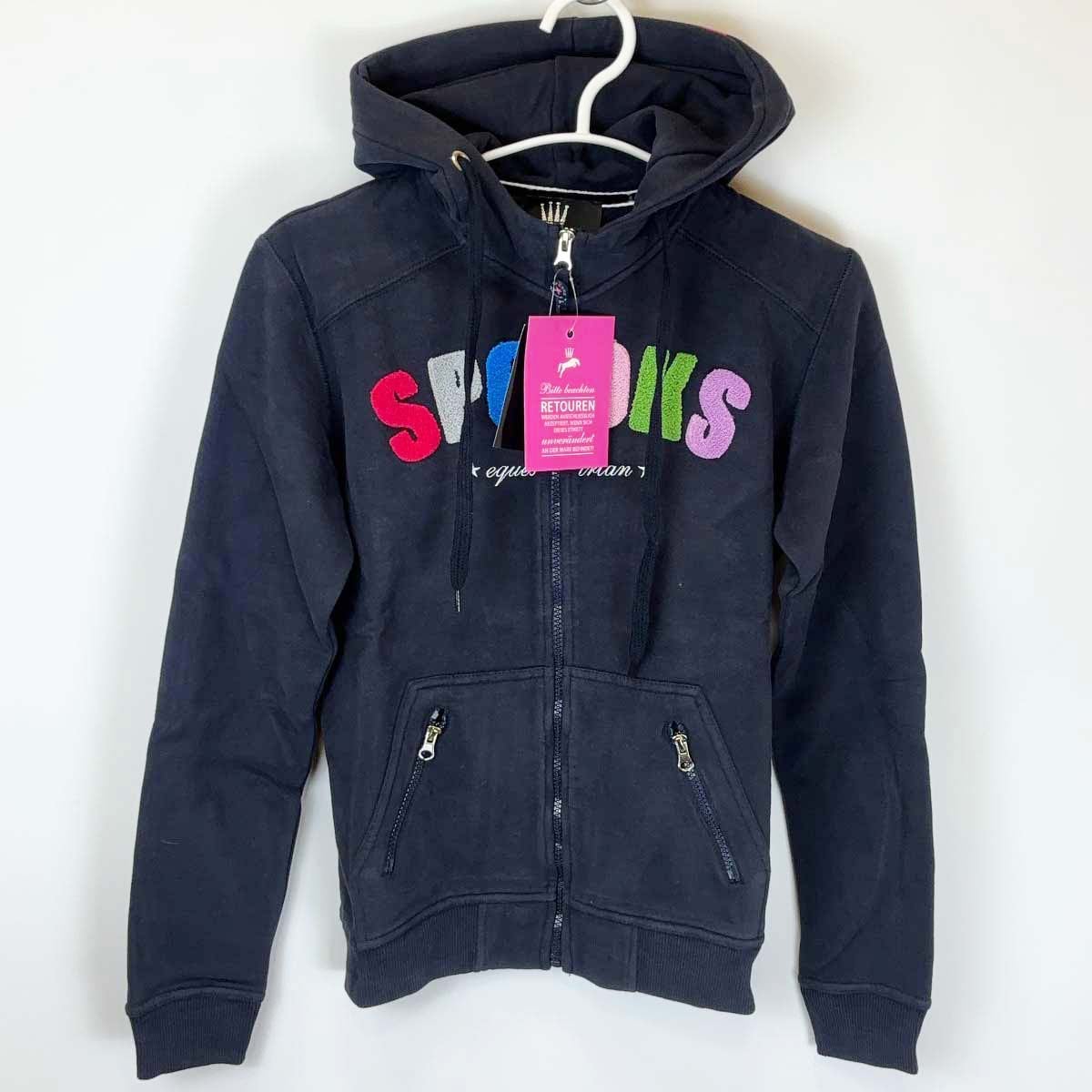 【中古・未使用品】SPOOKS スプークス ジップアップパーカー Isa Jacket S ネイビー 10000613 レディース 乗馬 馬術