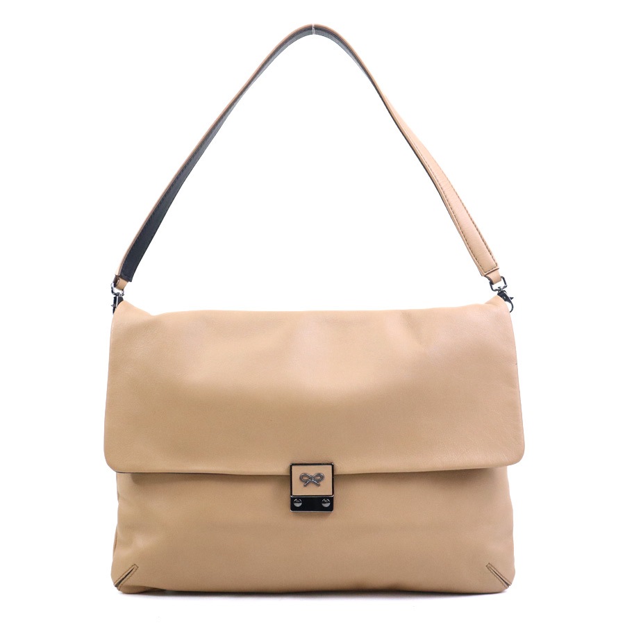 アニヤ ハインドマーチ Anya Hindmarch ショルダーバッグ レザー ベージュ レディース 56575a