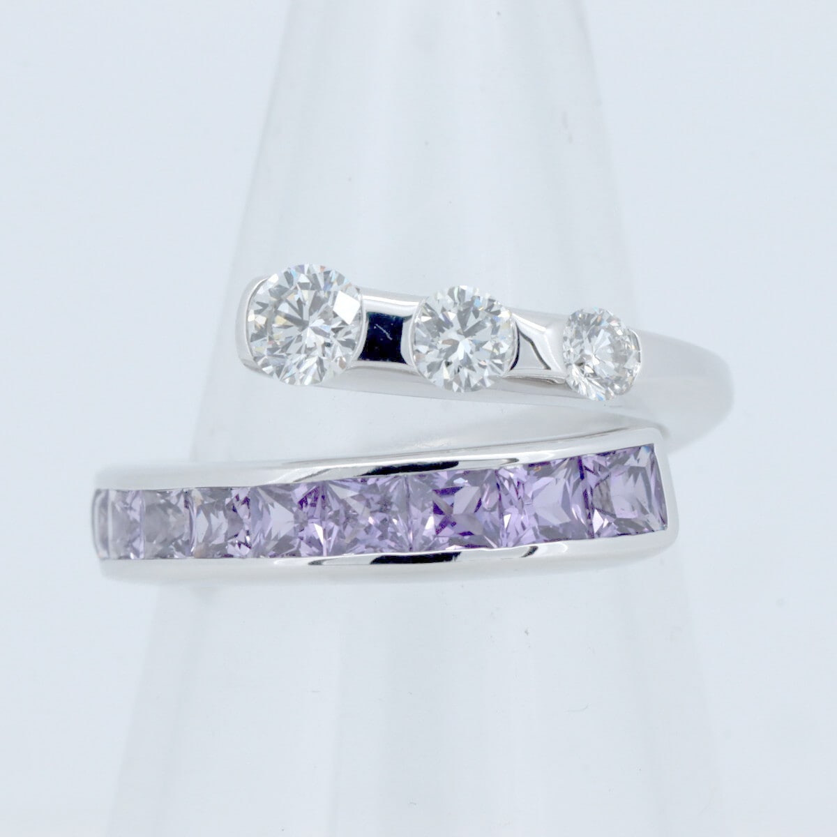 ジュネ ピンクサファイア ダイヤモンド リング 指輪 S1.22ct D0.47ct 10.5号 K18WG(18金 ホワイトゴールド) 質屋出品