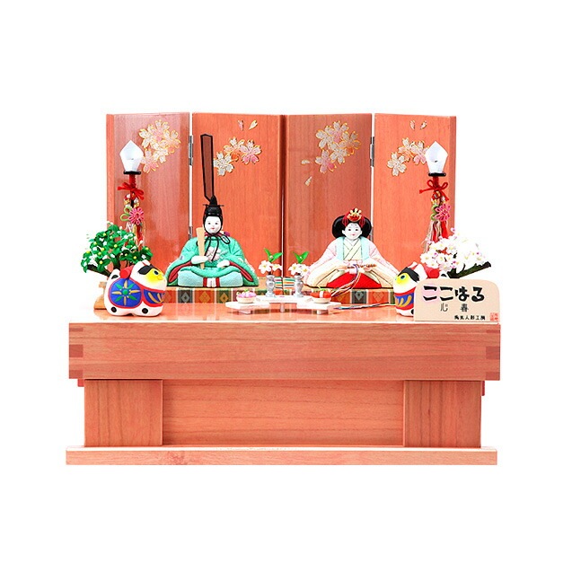 雛人形 ひな人形 お雛様 おひなさま かわいい 手作り 2025年 新作 秀光 限定品 送料無料 コンパクトミニ 初節句 ひな祭り 木目込み 親王 二人 ２人 収納 ここはる 心春 春蒔 男雛 女雛 58,080円
