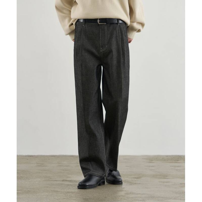DRAW FIT リラックスドワイド 生デニムパンツ [BLACK] DFDN1202BK 372534