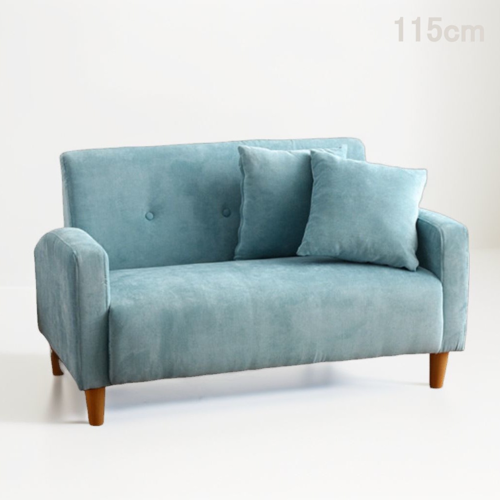 2人掛けソファ 幅115cm クッション付き コーデュロイ コンパクト 一人暮らし 脚取り外し可能