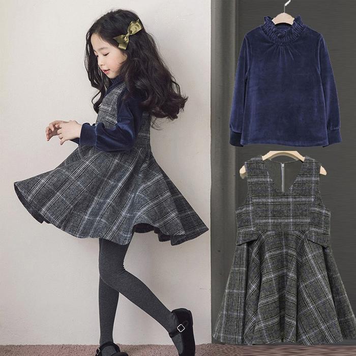 子供服 セットアップ ガールズ ワンピース 長袖 秋 冬 女の子 キッズ ジュニア110cm 120cm 130cm 140cm 150cm 160cm