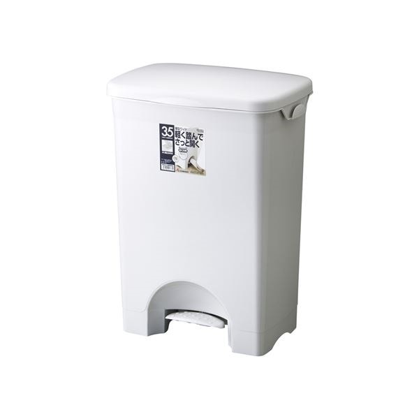 6セット ペダル式 ゴミ箱/ダストボックス 35PS ワイド グレー フタ付き 本体：PP HOME＆HOME