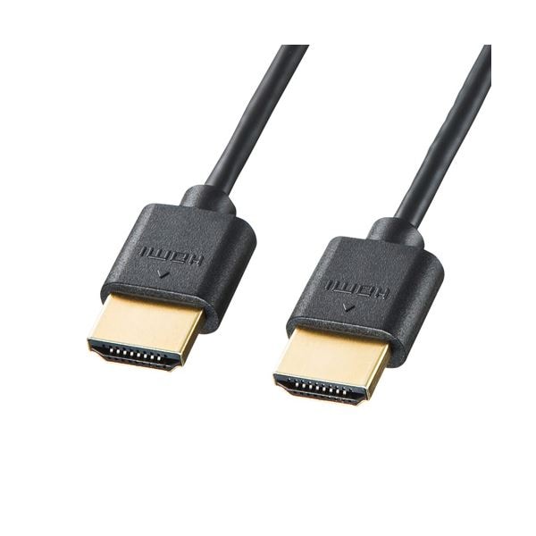 （まとめ） サンワサプライ イーサネット対応ハイスピードHDMIケーブル1mスリム＆スモール KM-HD20-SS10 (×3セット)