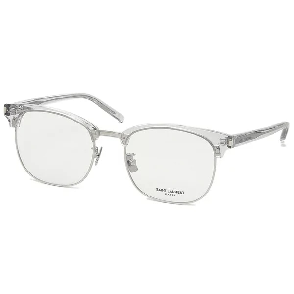 メガネ 眼鏡 アイウエア 54サイズ アジアンフィット メガネフレーム シルバー メンズ レディース ユニセックス SAINT LAURENT PARIS SL104/F 003 39,520円