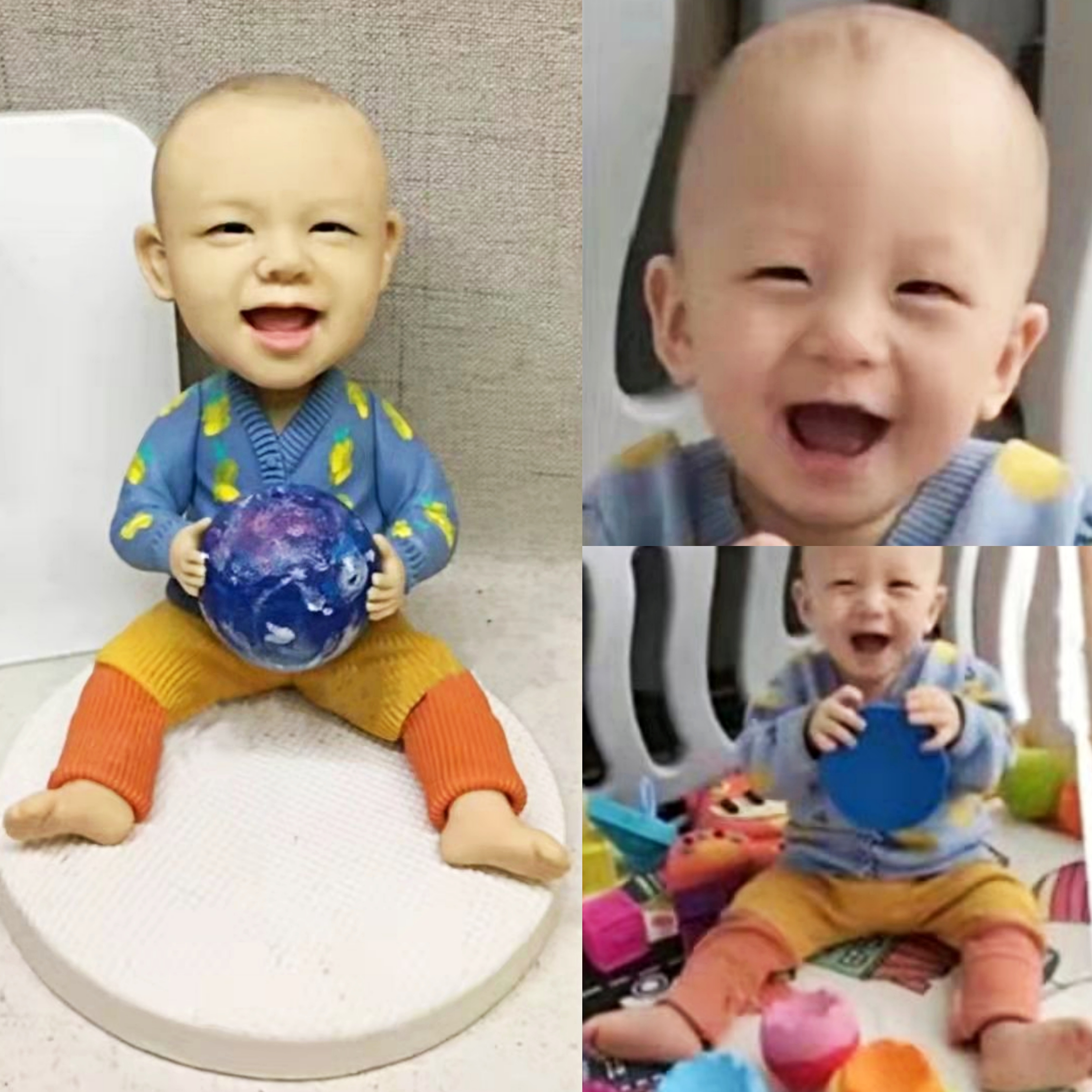 【オーダーメイド】3D肖像画 似顔絵 写真 人形 フィギュア 誕生日 ベビー 赤ちゃん キッズ 子供 幼児 出産祝い